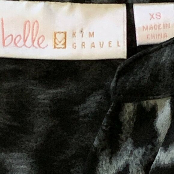 Belle by Kim Gravel Leopard Print V-Neck Tunic Top Sz XS 19277 - Picture 5 of 6